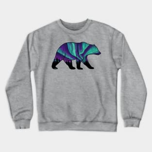 Brown Bear Silhouette - Northern Lights Crewneck Sweatshirt